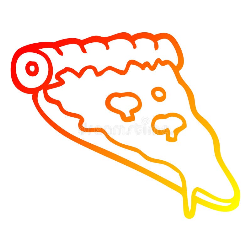 A creative warm gradient line drawing cartoon pizza slice. An original creative warm gradient line drawing cartoon pizza slice royalty free illustration A creative warm gradient line drawing cartoon pizza slice. An original creative warm gradient line drawing cartoon pizza slice royalty free illustration