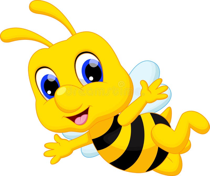 Cute bee cartoon vector illustration