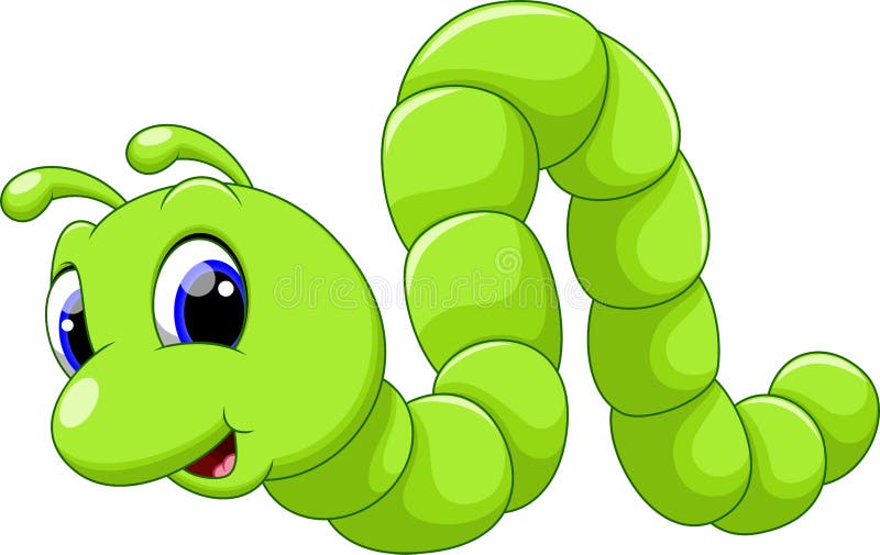 Cute caterpillar cartoon vector illustration