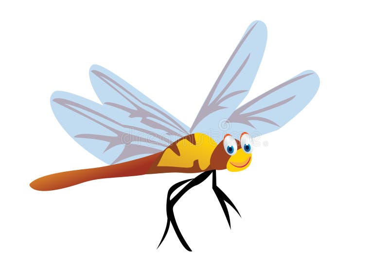 Cute dragonfly cartoon royalty free illustration