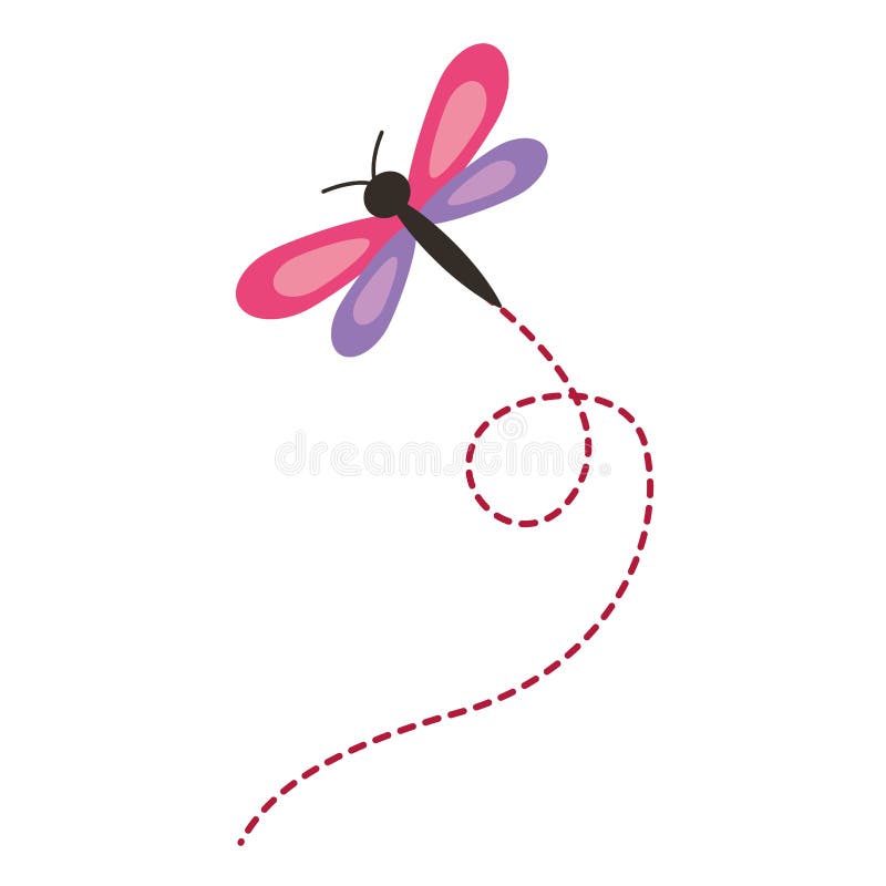 Cute flying dragonfly natural animal. Vector illustration stock illustration