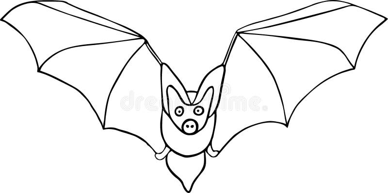 Cute hand drawn bat in doodle style isolated on white background. Sketch element for graphic and web. Design stock illustration