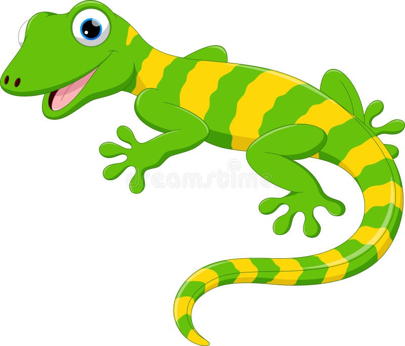 Cute lizard cartoon stock illustration