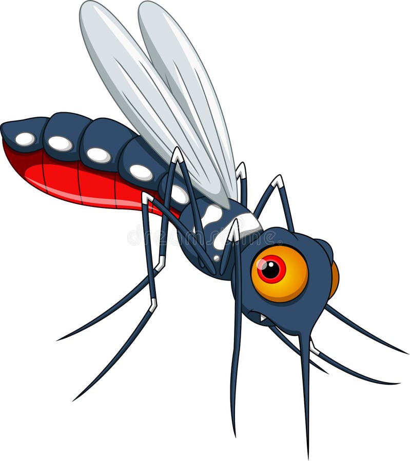 Cute mosquito cartoon stock illustration