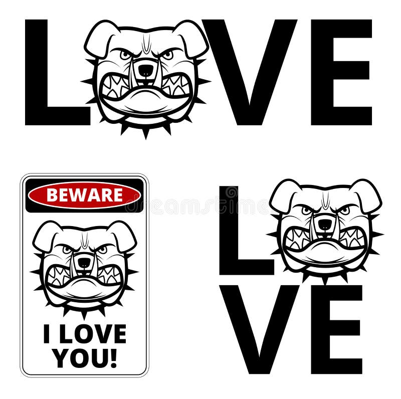 Danger. Friendly Dogs Signs Humorous Comic Labels and Plates Collection. Vector Illustration vector illustration Danger. Friendly Dogs Signs Humorous Comic Labels and Plates Collection. Vector Illustration vector illustration