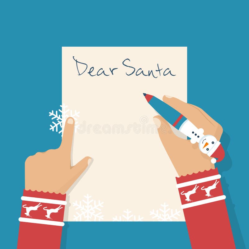 Dear Santa letter. vector illustration