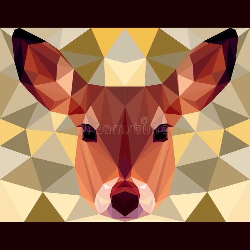 Deer stares forward. Nature and animals life theme background. stock illustration