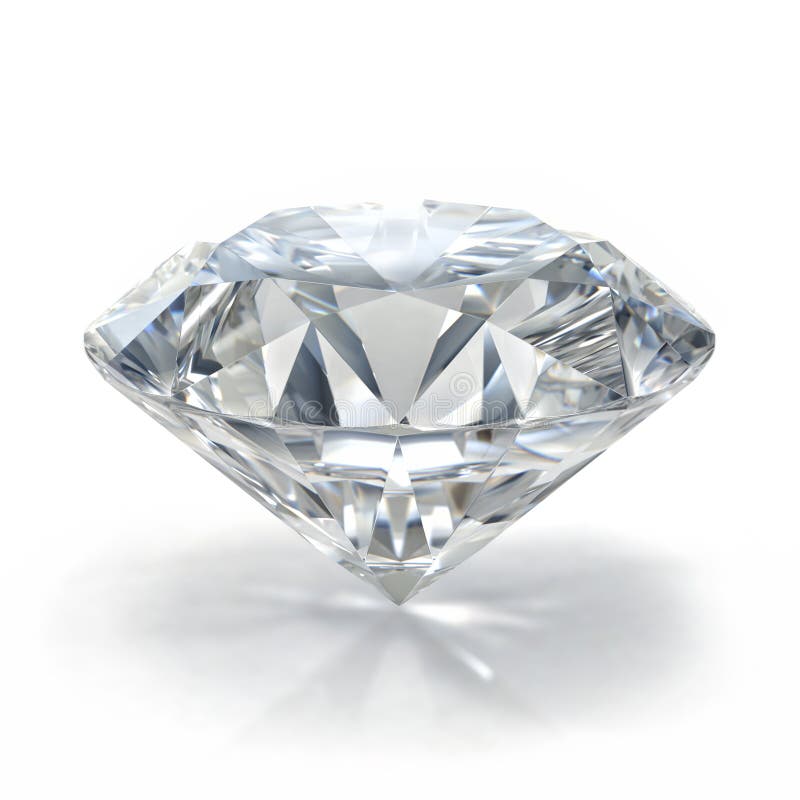 Diamond, beautiful round shape emerald image with reflective surface. Render brilliant jewelry stock image. royalty free stock photography