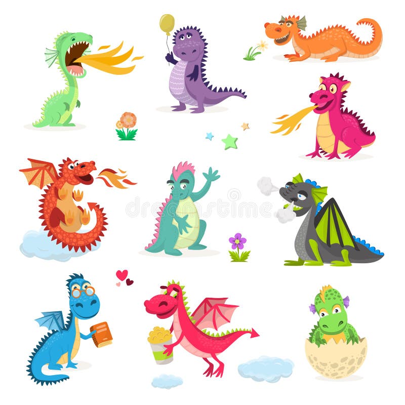 Dragon cartoon vector cute dragonfly dino character baby dinosaur for kids. Dragon cartoon vector cute dino dragonfly character baby dinosaur for kids fairytale vector illustration