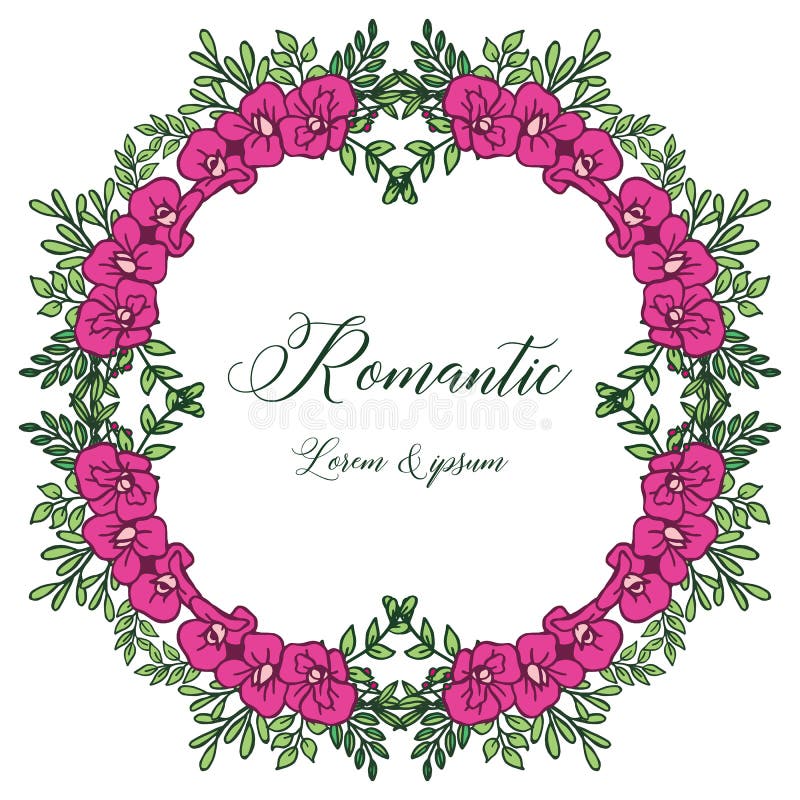 Drawing of pink flower frame vintage, for anniversary card romantic. Vector. Illustration vector illustration Drawing of pink flower frame vintage, for anniversary card romantic. Vector. Illustration vector illustration