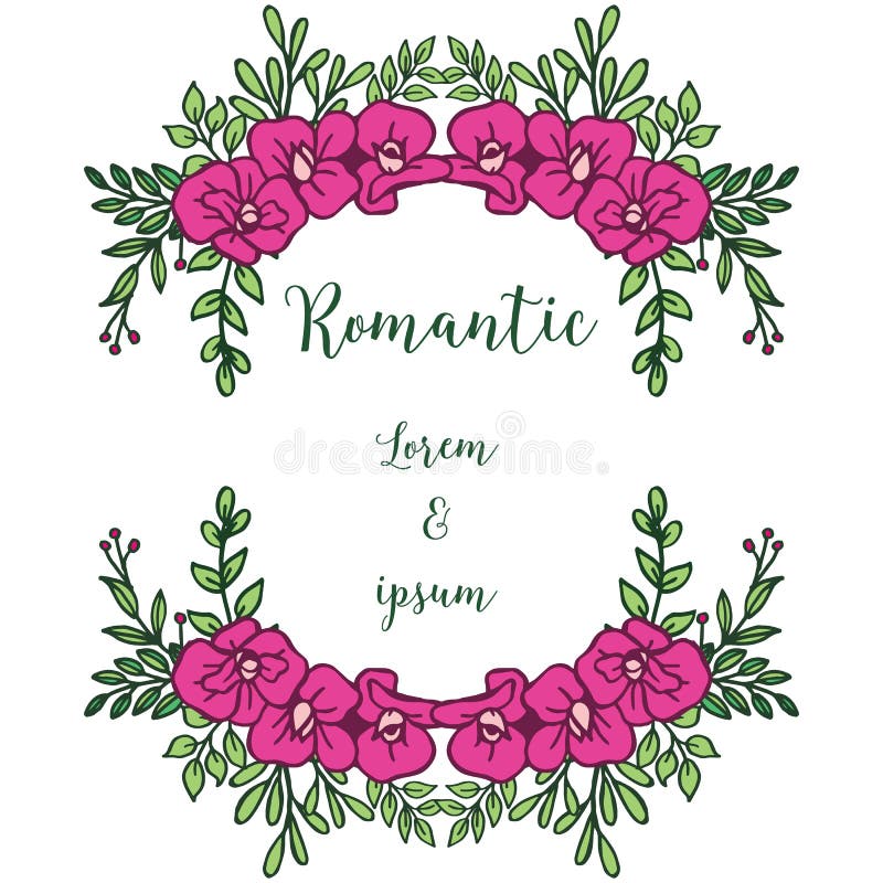 Drawing of pink flower frame vintage, for anniversary card romantic. Vector. Illustration royalty free illustration Drawing of pink flower frame vintage, for anniversary card romantic. Vector. Illustration royalty free illustration