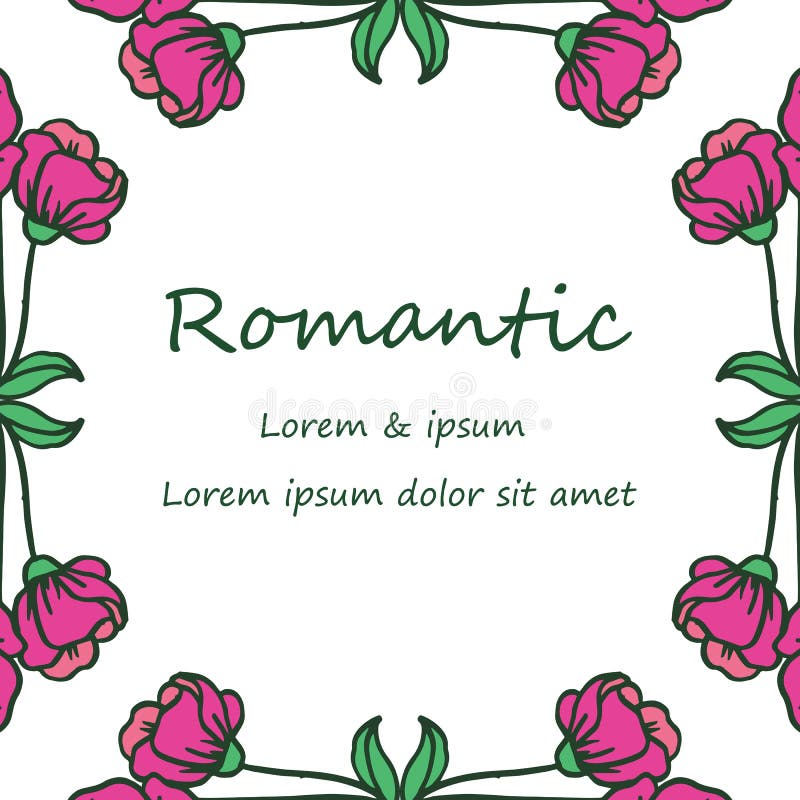 Drawing of pink flower frame vintage, for anniversary card romantic. Vector. Illustration vector illustration Drawing of pink flower frame vintage, for anniversary card romantic. Vector. Illustration vector illustration