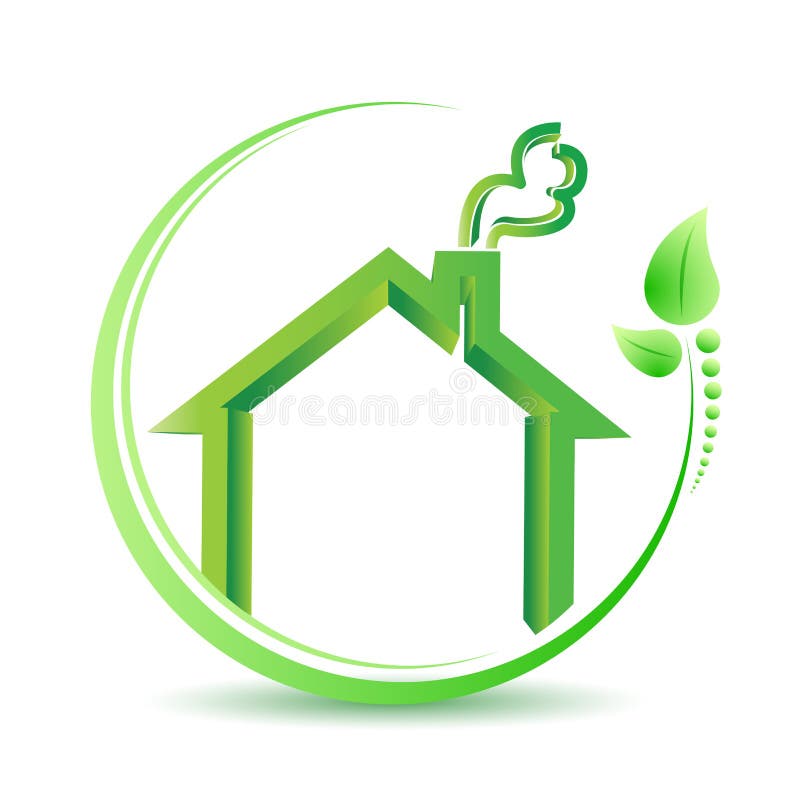 Eco friendly home environment solution sign. vector illustration