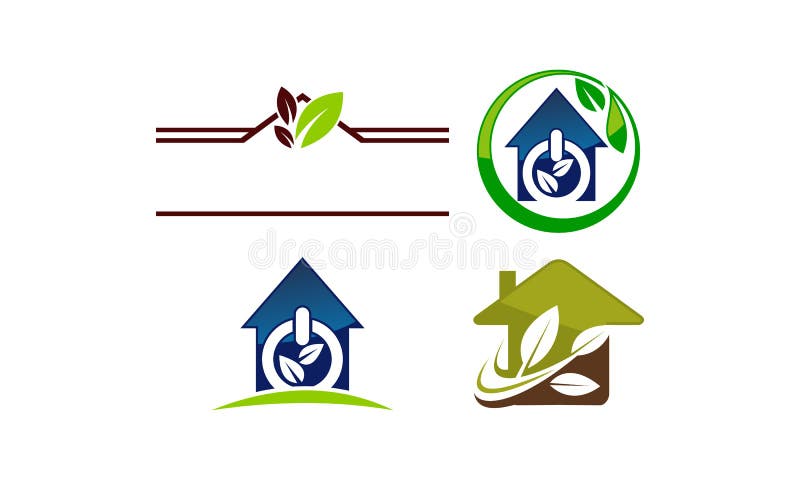 Eco Home Template Set vector illustration