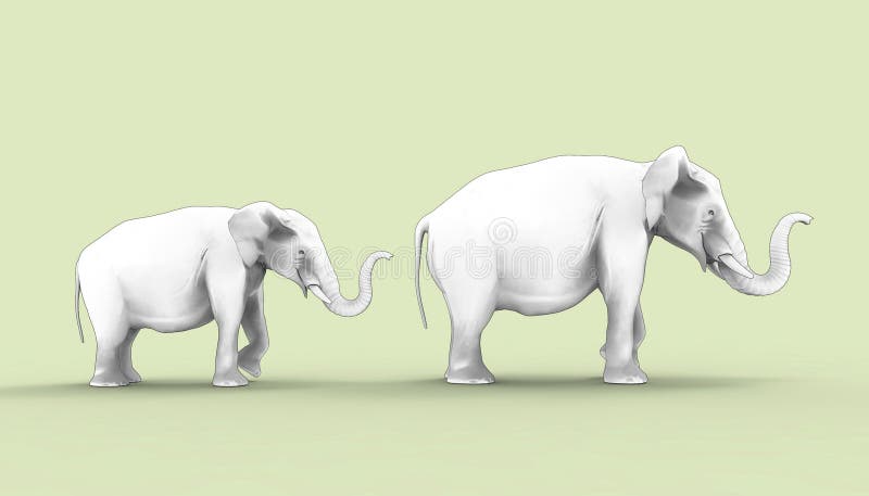 Elephant Mother and Child Two Drawing royalty free illustration Elephant Mother and Child Two Drawing royalty free illustration