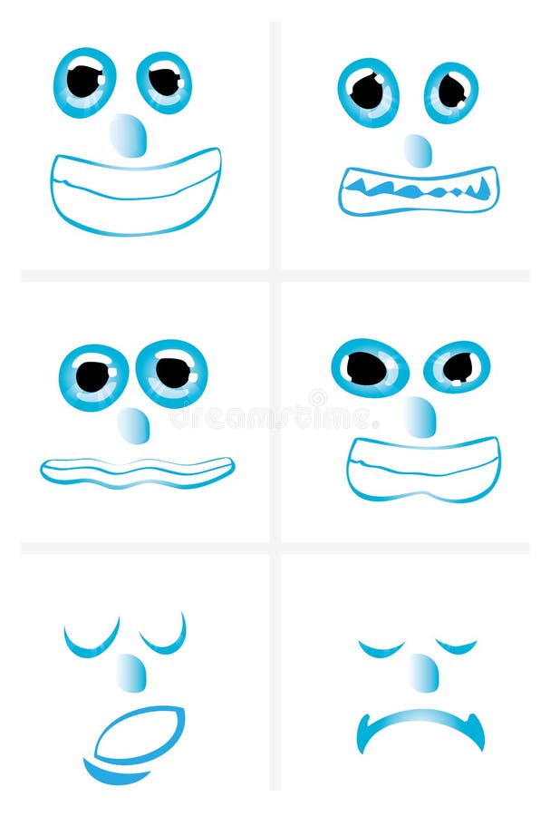 Face expressions stock illustration