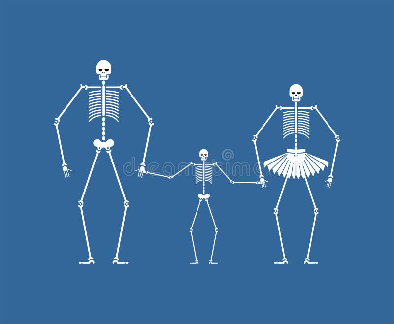 Family skeleton. Dad mom and child. Dead family. Vector illustration. stock illustration Family skeleton. Dad mom and child. Dead family. Vector illustration. stock illustration