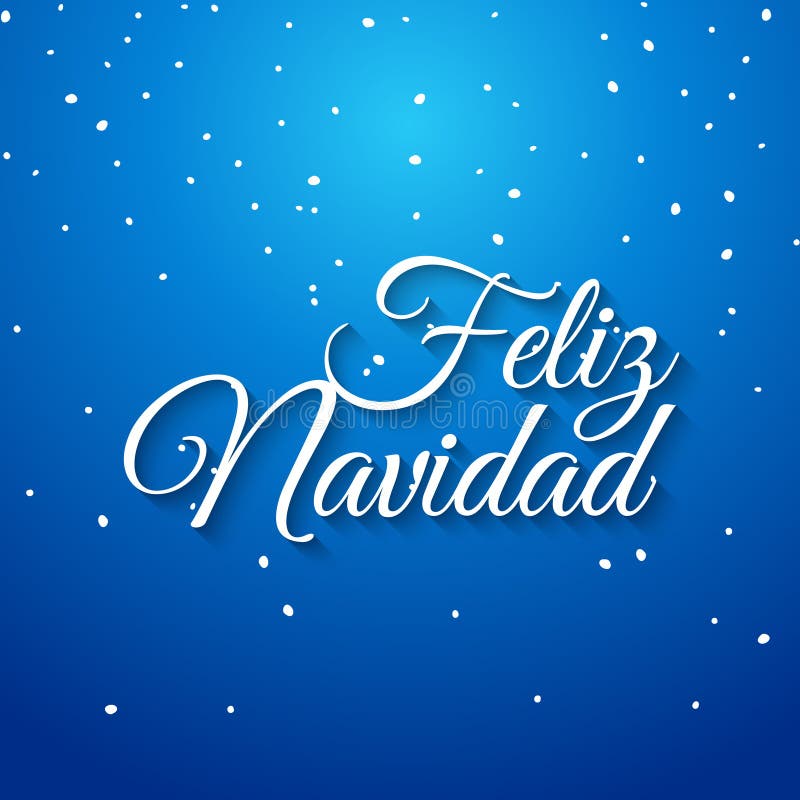 Feliz navidad spanish vector card. Mery Christmas greeting banner holiday celebration. Christmas typography feliz navidad stock illustration