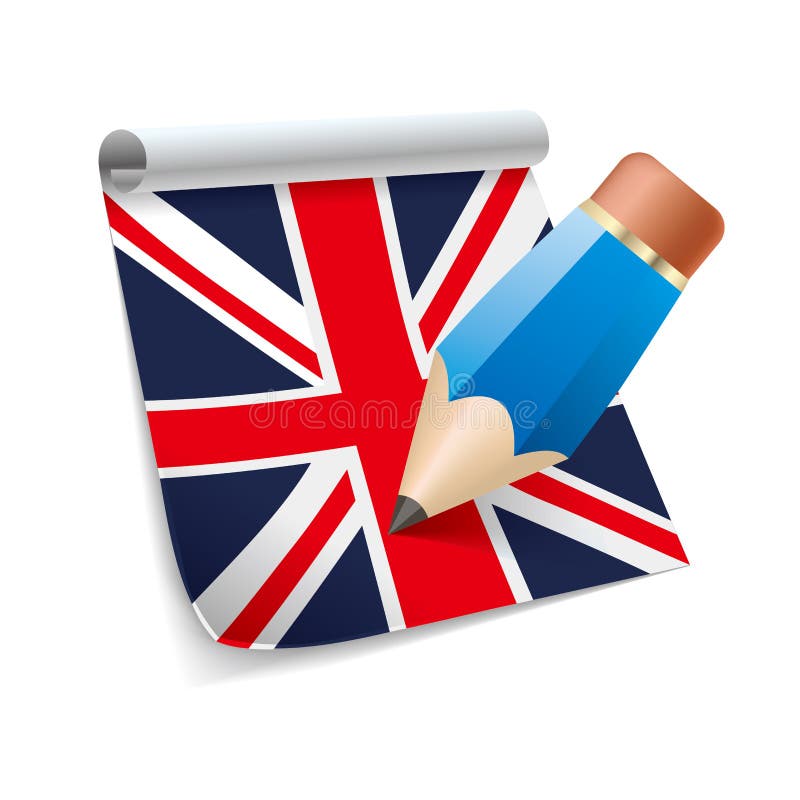 Flag of United Kingdom,Pencil drawing design. vector illustration