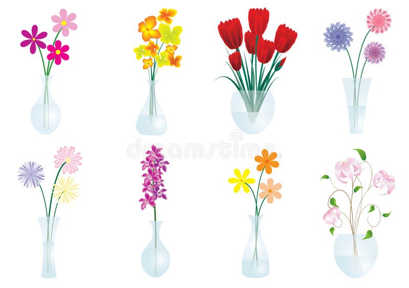 Flowers in vase vector illustration