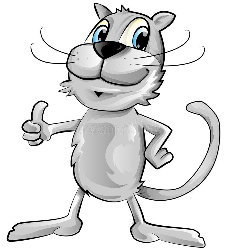 Funny cat cartoon stock illustration