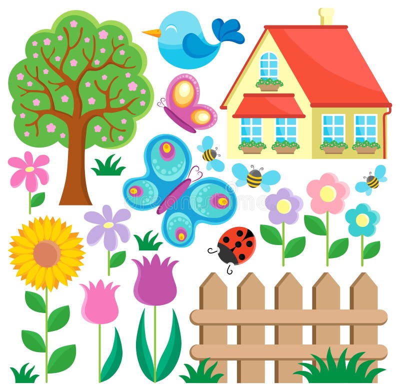 Garden theme collection. Vector illustration stock illustration