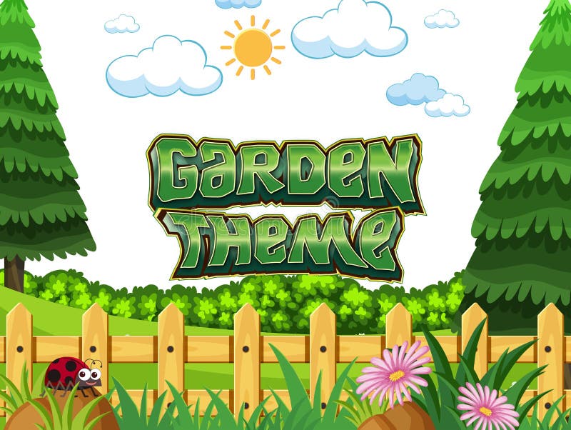 Garden theme concept scene. Illustration vector illustration