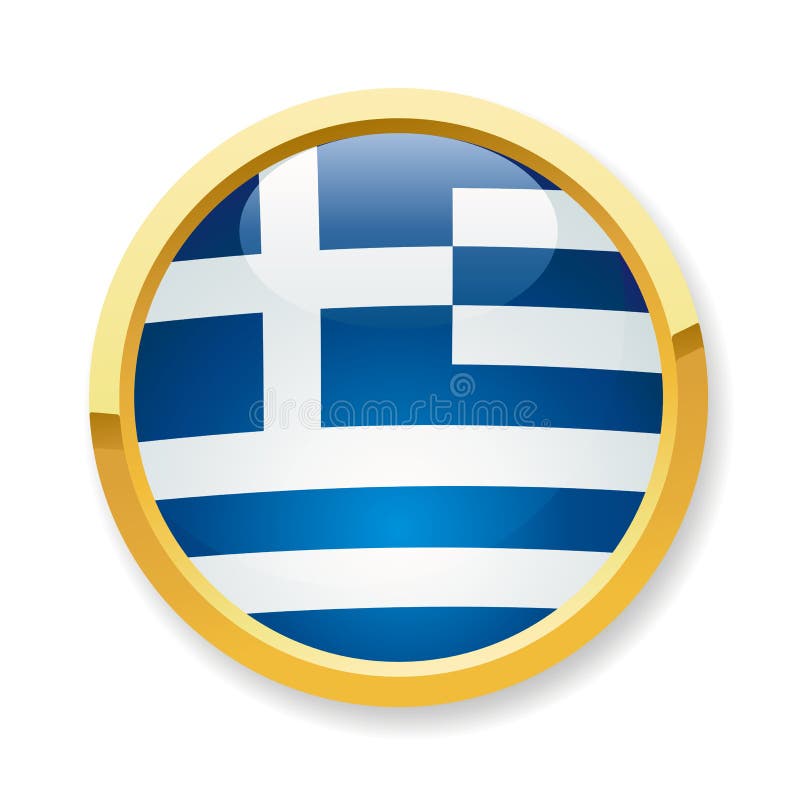Greece flag button royalty free illustration