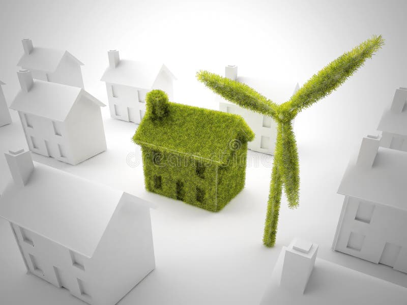 Green eco home vector illustration