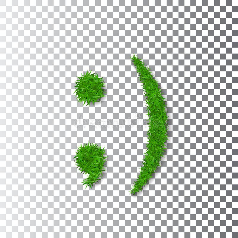 Green grass wink smile 3D. Smiley grassy emoticon icon Isolated white transparent background. Happy smiling sign. Symbol. Ecology, eco lawn, safe nature, happy vector illustration