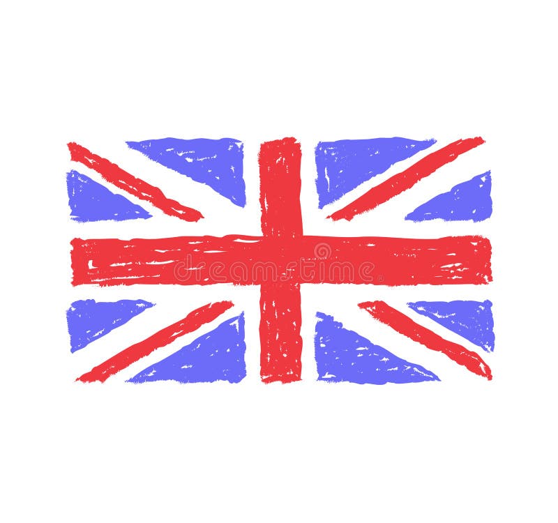 United Kingdom Hand Drawn Flag royalty free illustration