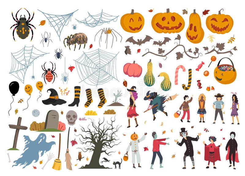 Halloween collection, illustration, doodle, sketch, drawing, vector vector illustration