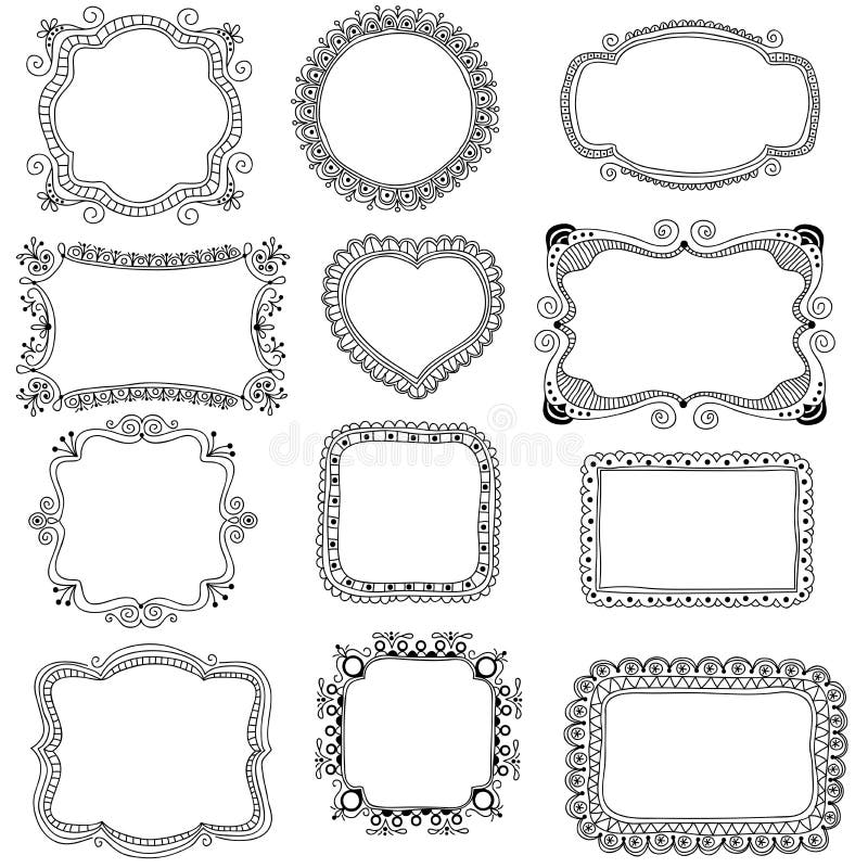 hand-drawn frames royalty free illustration hand-drawn frames royalty free illustration