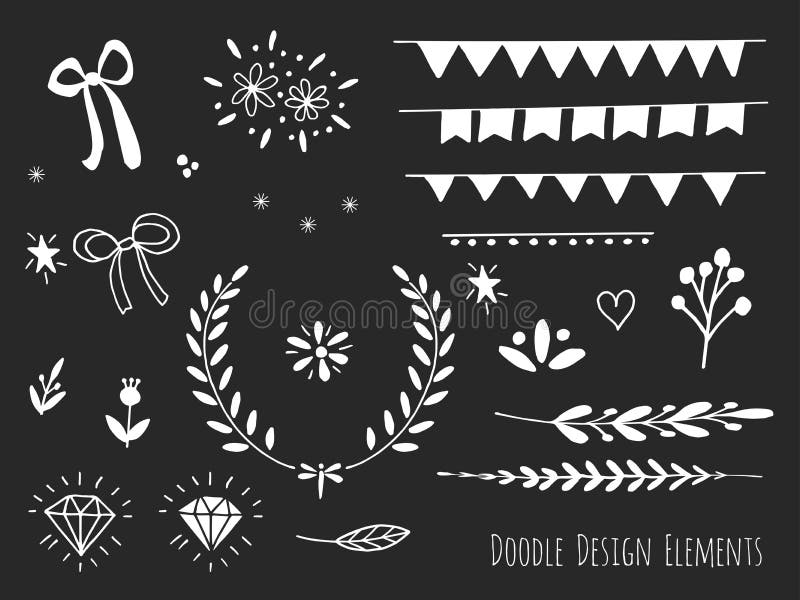 Hand drawn isolated doodle design elements vector illustration