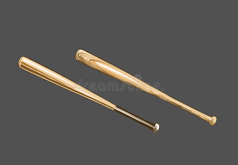 Hand drawn sketch of baseball bat in color, isolated on white background. Detailed vintage style drawing, for posters. Decoration and print. Vector vector illustration Hand drawn sketch of baseball bat in color, isolated on white background. Detailed vintage style drawing, for posters. Decoration and print. Vector vector illustration