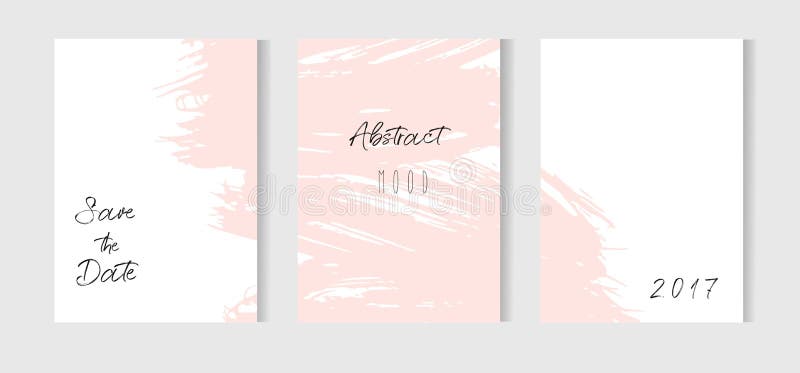 Hand drawn vector abstract creative unusual simple save the date cards template collection set with drawing textures in. Pastel pink colors.Boho Wedding royalty free illustration Hand drawn vector abstract creative unusual simple save the date cards template collection set with drawing textures in. Pastel pink colors.Boho Wedding royalty free illustration