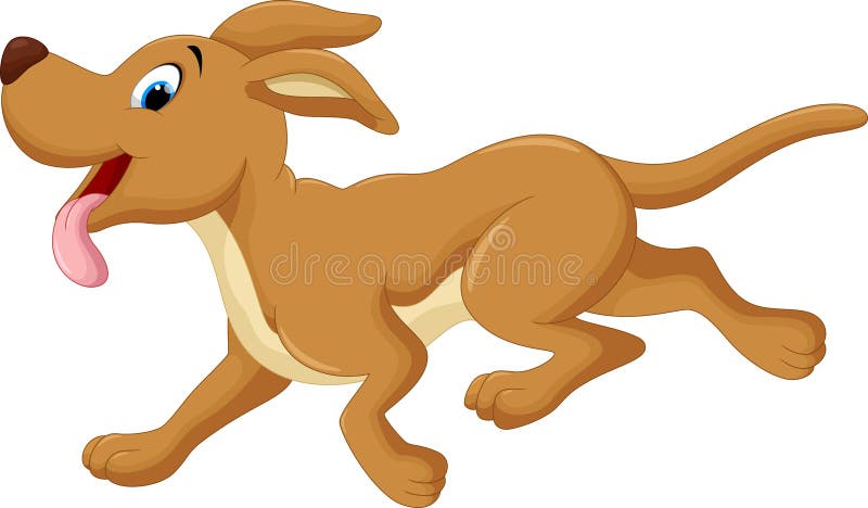 Happy dog running stock illustration