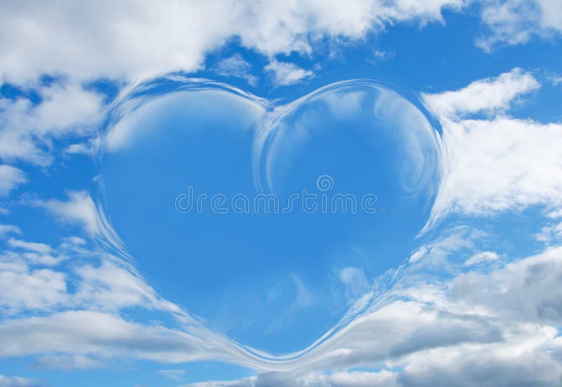 Heart in clouds stock photo