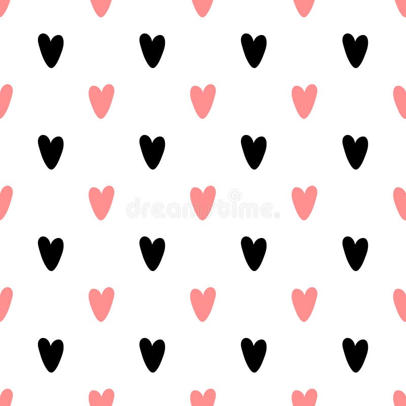 Heart seamless pattern with creative shape in geometric style. stock illustration Heart seamless pattern with creative shape in geometric style. stock illustration