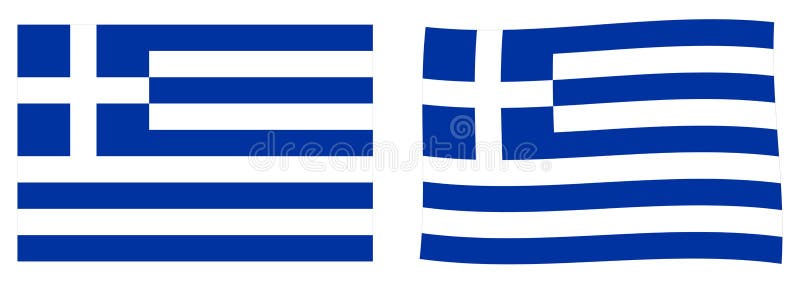 Hellenic Republic Greece flag. Simple and slightly waving vers royalty free illustration