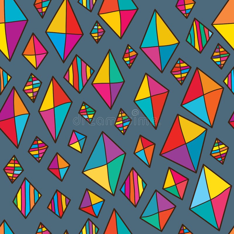 Kite diamond shape colorful seamless pattern stock illustration Kite diamond shape colorful seamless pattern stock illustration