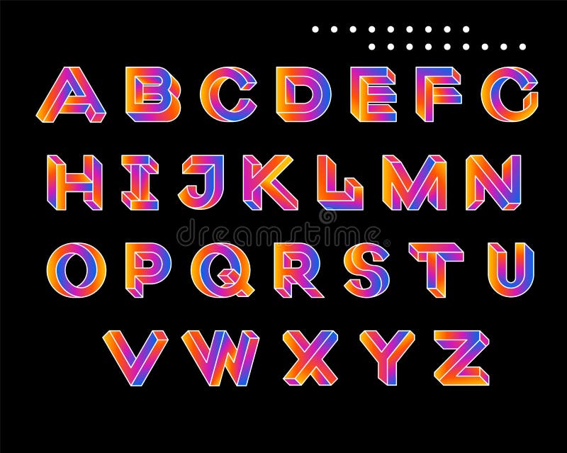 Impossible Geometry letters. Impossible shape font. Geometric Isometric graphics. Black letters on a white background royalty free illustration