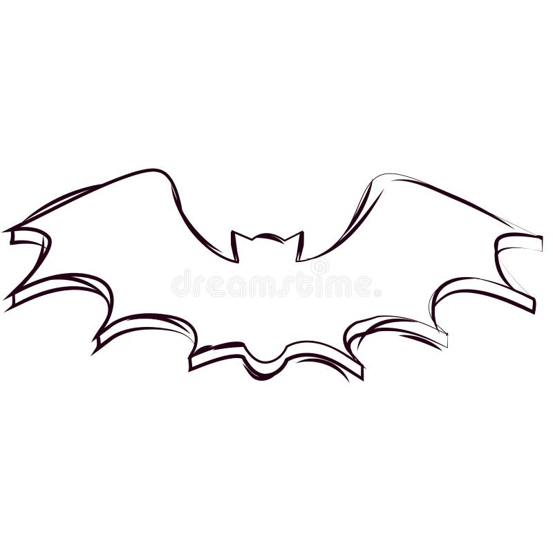 Sketch of a bat stock illustration Sketch of a bat stock illustration