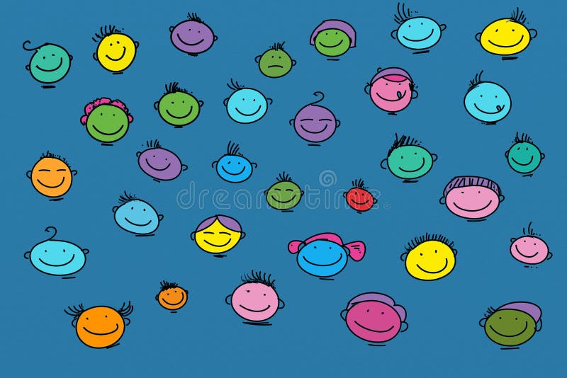 Keep icons smiley Colorful drawings in pop art style. Colorful drawings in pop art style vector illustration