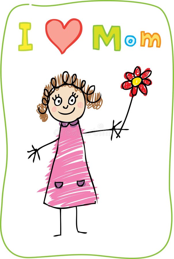 Kids Drawing. The Mother
