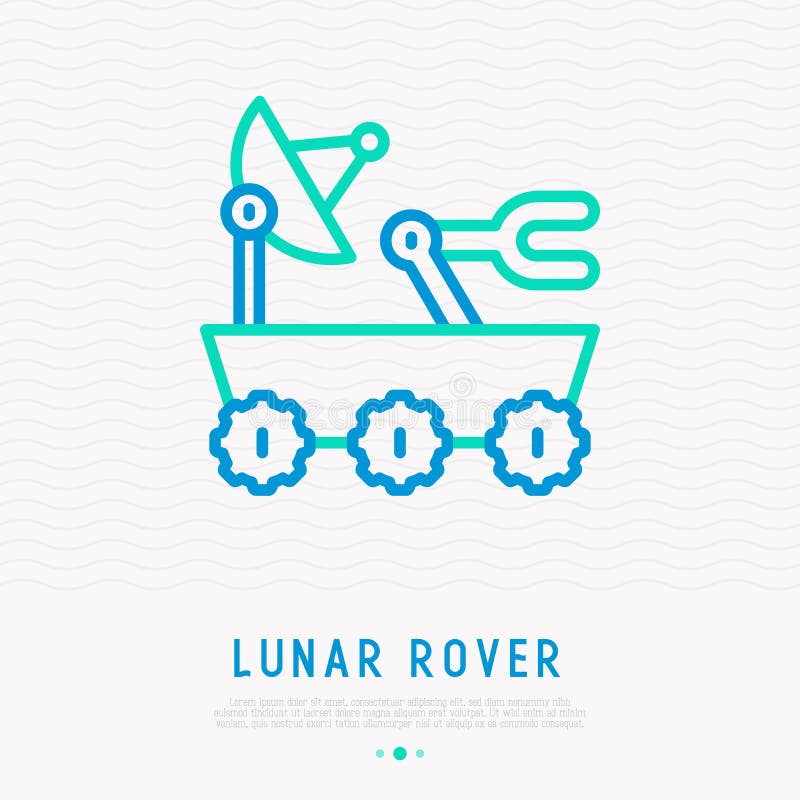 Lunar rover with satellite thin line icon vector illustration Lunar rover with satellite thin line icon vector illustration