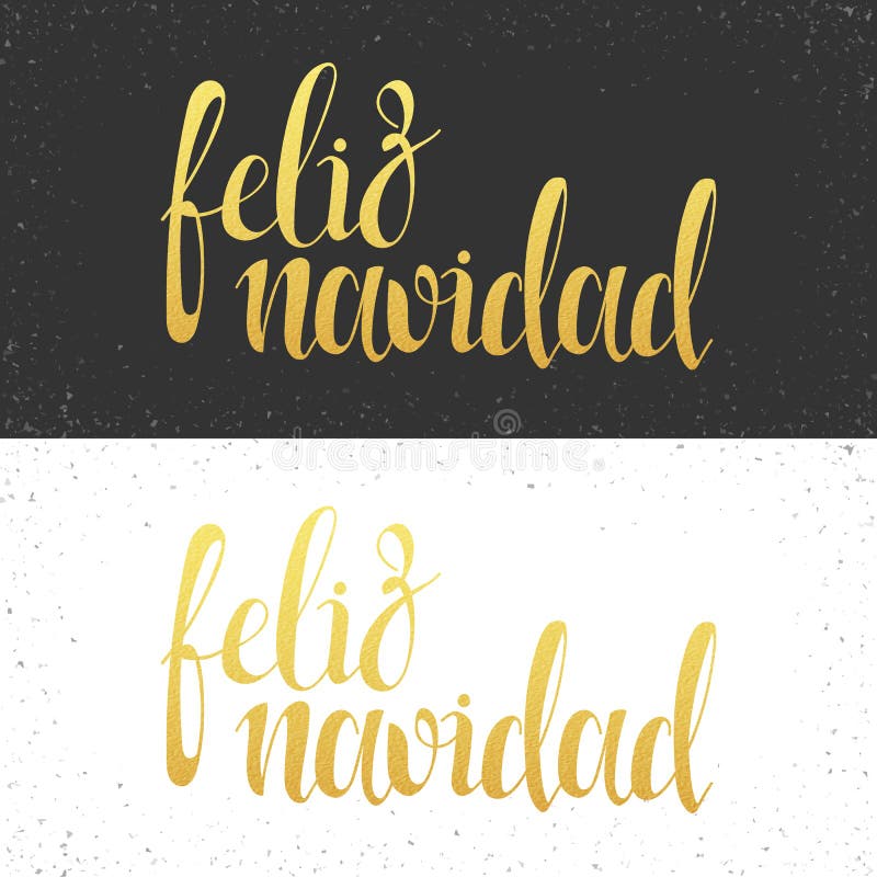Merry Christmas card with greetings in spanish language. Feliz navidad royalty free illustration