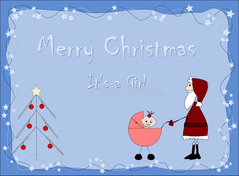 Merry Christmas - It`s a girl royalty free illustration
