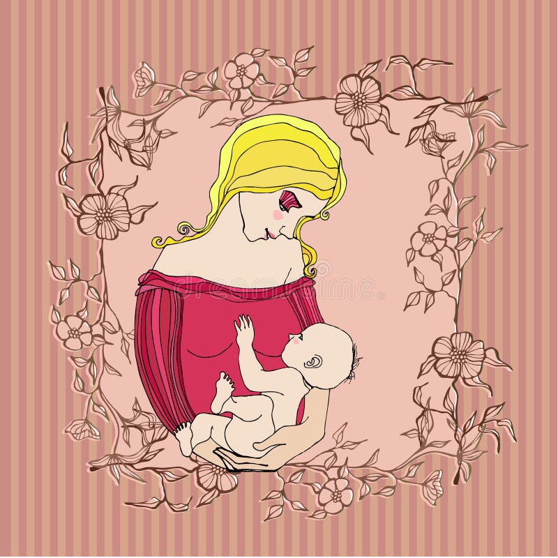 Mother and child royalty free illustration