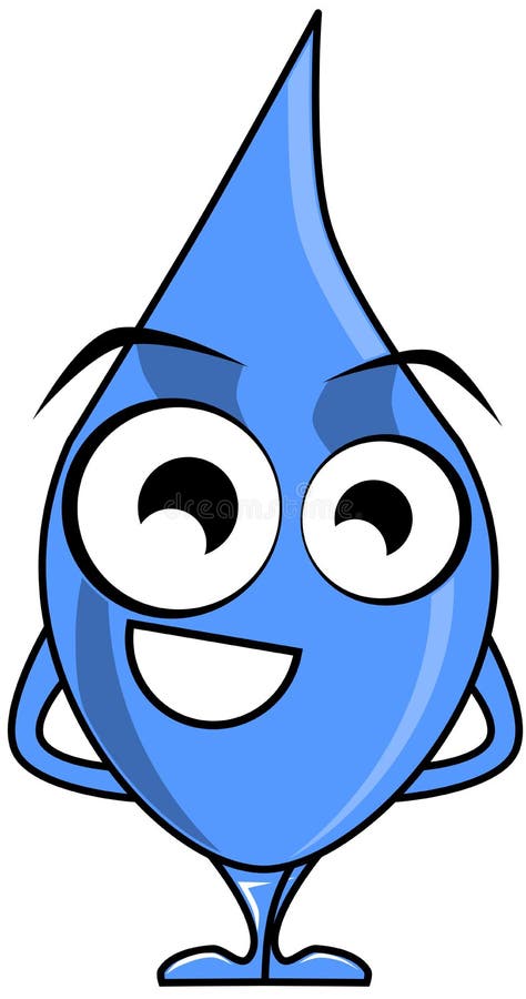 Nice drop of water cartoon isolated vector illustration